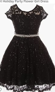 Just Kids Black Glittering Lace Dress